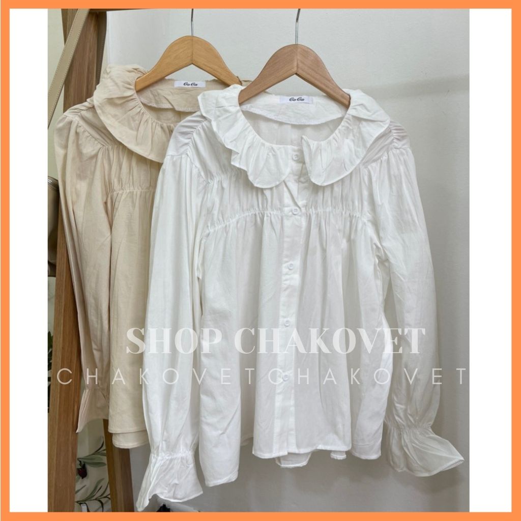 Áo babydoll nữ cổ bèo tay bo chun CKA893, kiểu áo nữ dài tay nhún ngực cổ tròn dáng tiểu thư mặc đẹp sang chảnh cá tính