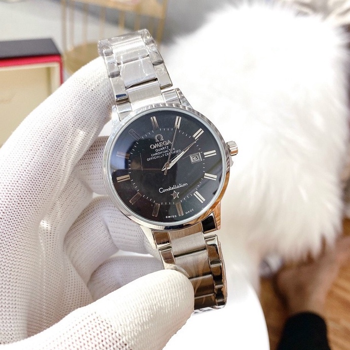 Đồng hồ nam Omega mặt tròn dây thép đúc nguyên khối giá rẻ chạy kim trôi LINH WATCH LUXURY | BigBuy360 - bigbuy360.vn