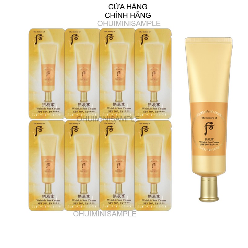 Gói kem chống nắng chống nhăn Whoo vàng - WHOO JIN HAE YOON WRINKLE SUN CREAM SPF50+/PA+++