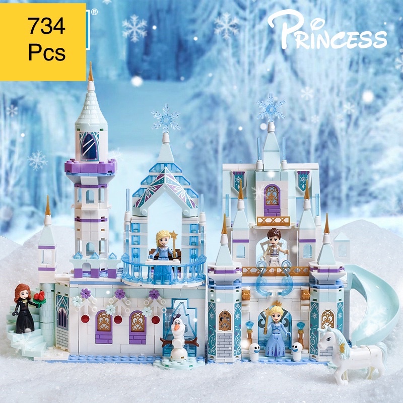 Lego con gái 734pcs lắp ghép lâu đài siêu to