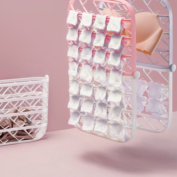 Tấm móc treo tất/quần lót tiện lợi - Móc phơi tất- phơi đồ lót, móc treo kẹp chống bay đồ