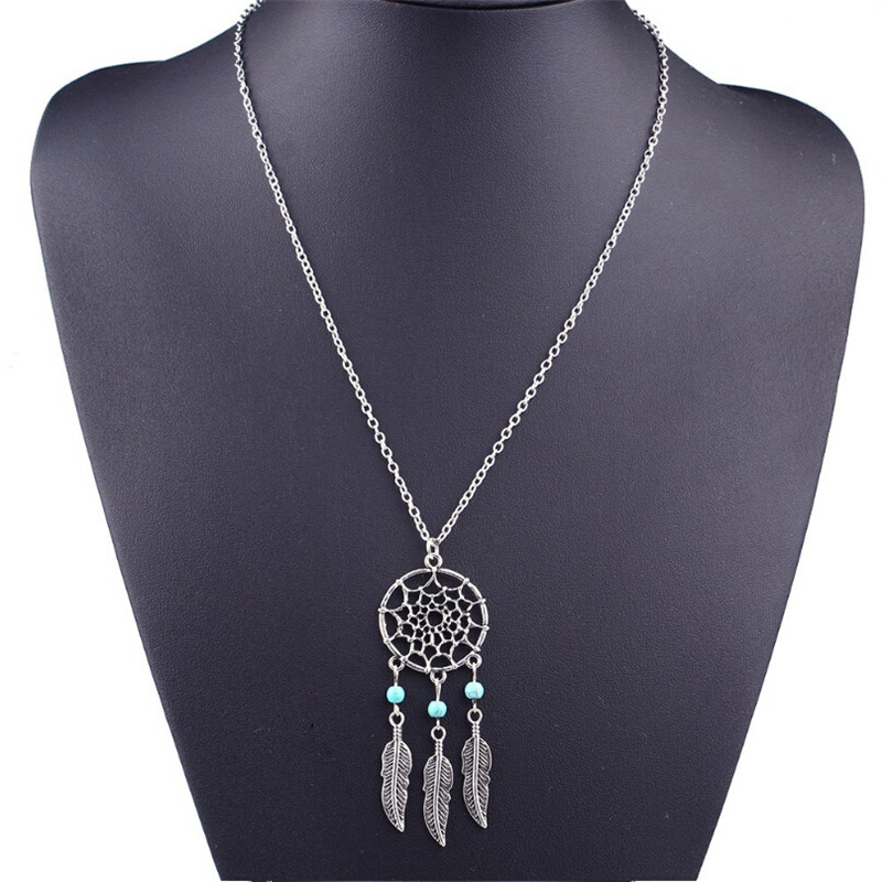 vòng cổ Mặt Hình Dreamcatcher Phối Lông Vũ Thời Trang Cho Nữ