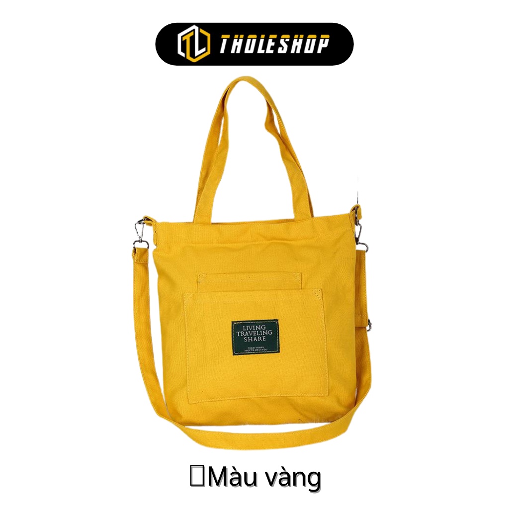 Túi Tote - Túi Xách Vải Đeo Vai Living, Chất Liệu Canvas Bền, Phong Cách Hàn Quốc 7398