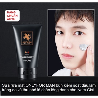 Sữa rửa mặt bùn khoáng ONLYFORMAN kiểm soát nhờn & ngừa mụn,trắng da dành cho Nam giới 100G