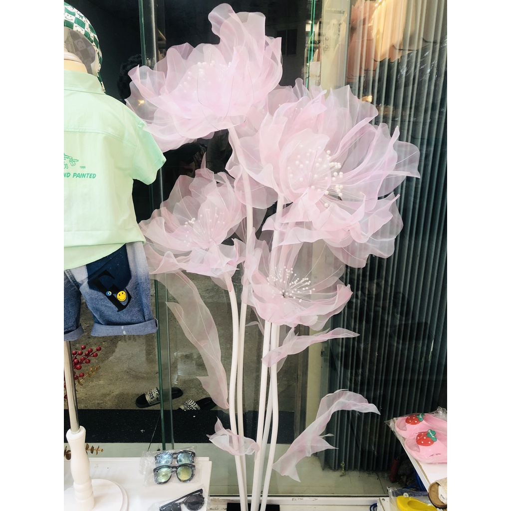 Bộ Mẫu Cánh Hoa Voan Poppy khổng lồ 3 Cánh Chất Liệu Form 3mm Size 15cm - 45cm