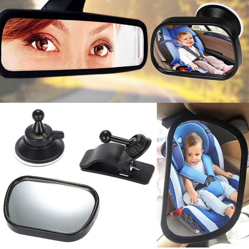 Gương Che Nắng Mini ABS 2 Trong 1 Xoay 360 Độ Gắn Sau Ghế Xe Hơi