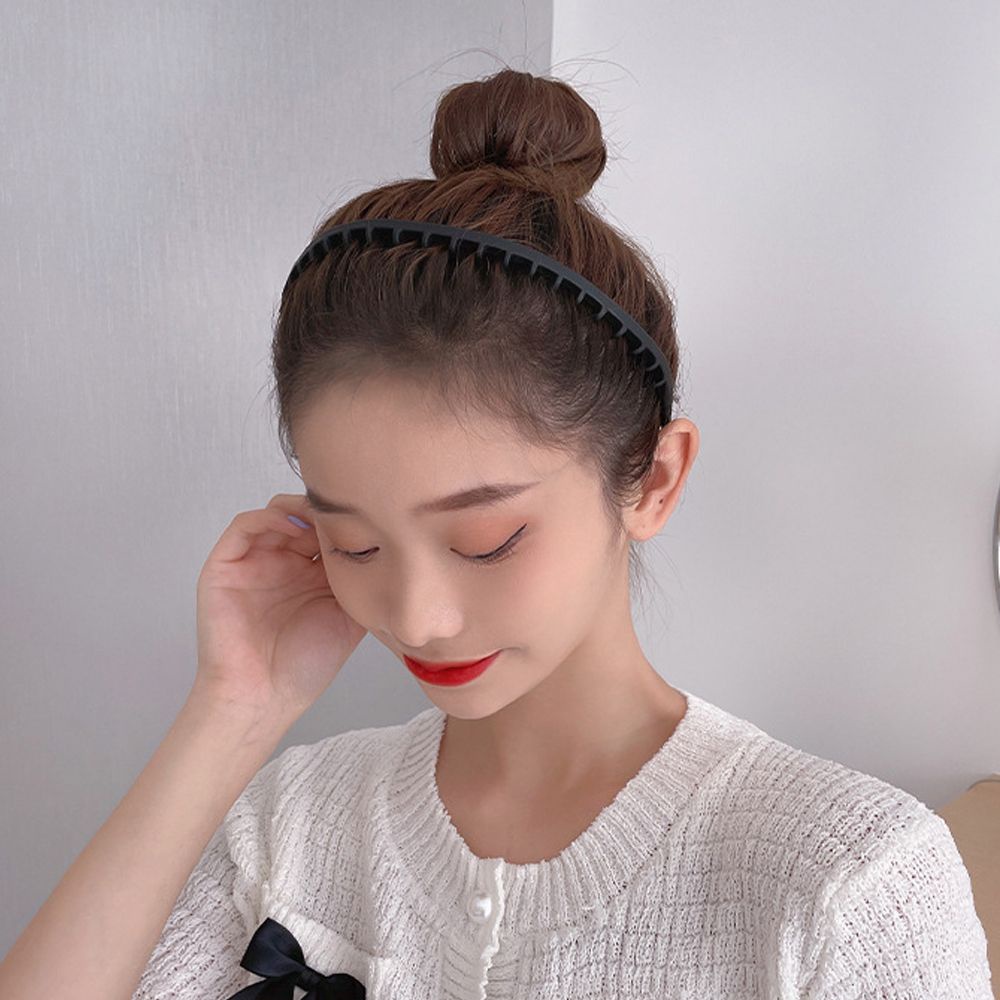 Băng Đô Cài Tóc Bằng Nhựa Màu Trơn Chống Trượt Phong Cách Hàn Quốc Cổ Điển Cho Nữ