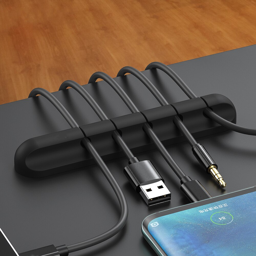 Miếng silicon gắn bàn giữ dây cáp/tai nghe tiện dụng