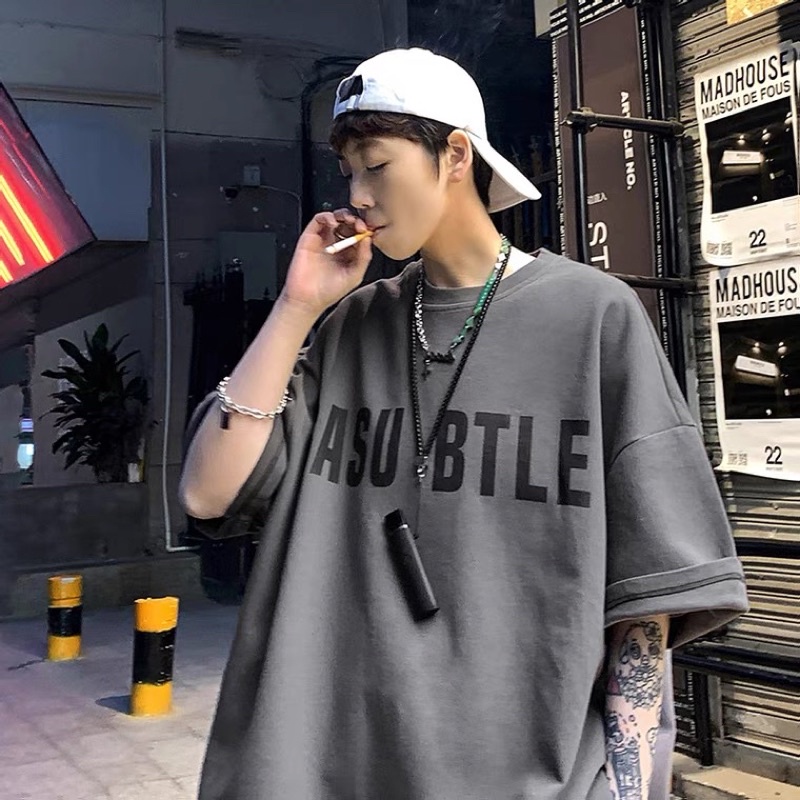 Áo thun tay lỡ nam nữ, áo phông unisex form rộng chất cotton in hình SASU