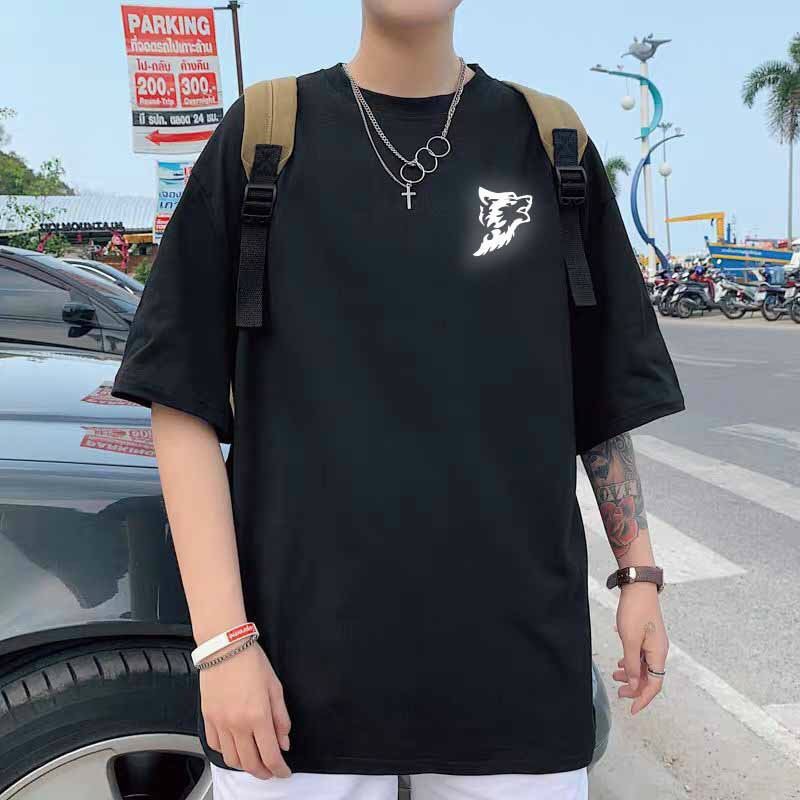 Áo thun phản quang tay lỡ nam nữ vải cotton - Hdes