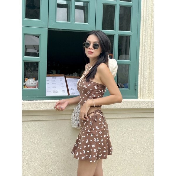 Beachclub-Set áo váy thun hoa