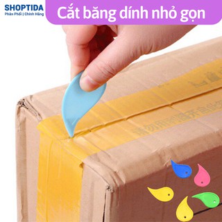 Cắt băng dính cầm tay mini, dao dọc giấy, móc chìa khóa, dụng cụ unpack Shoptida 100 cái/túi