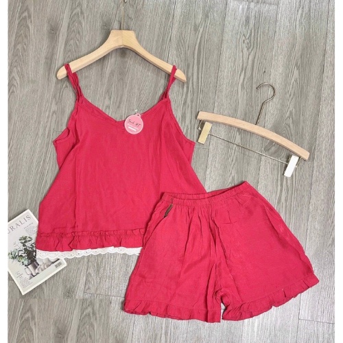 Set Áo 2 Dây Trơn Quần Cộc, Bộ Đũi Hai Dây Mặc Nhà Nhẹ Nhàng, Thoáng Mát, Thấm Hút Mồ Hôi, Bộ Pijama Lụa Mặc Nhà