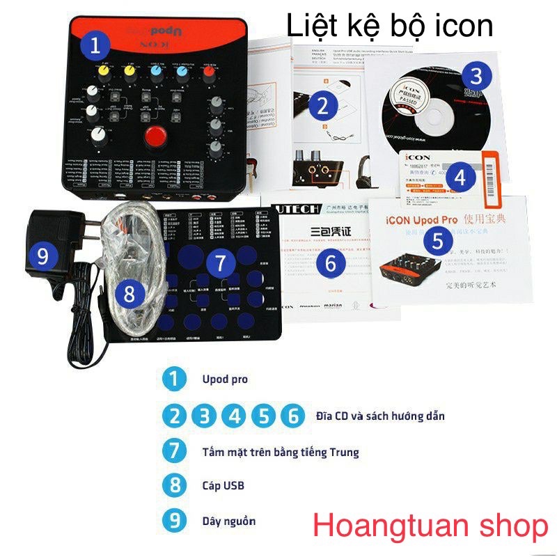 Bộ Sound card âm thanh ICON UPOD PRO( tặng giắc chuyển)