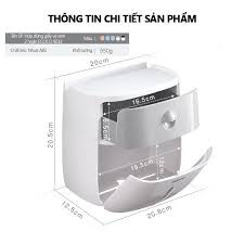 HỘP ĐỂ GIẤY VỆ SINH ECOCO ĐA NĂNG THIẾT KẾ 2 NGĂN MẶT TIỆN LỢI.