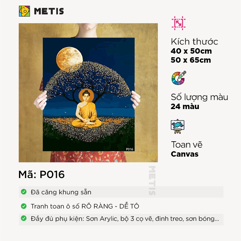 Tranh Tô Màu Theo Số Tranh Tây Phương cực lạc Đã Căng Khung METIS P016