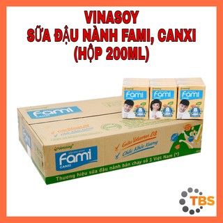 [VINASOY, SỮA ĐẬU NÀNH FAMI] SỮA ĐẬU NÀNH FAMI, CANXI, HỘP 200ML