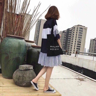 ĐẦM SUÔNG BABYDOLL PHỐI SỌC (Kèm ảnh thật)