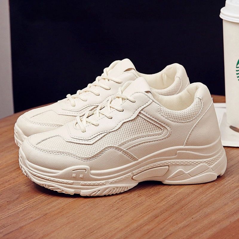 Giày Bata size 35 Sneaker nữ A1 trắng độn đế