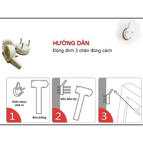 Combo 10 Đinh Treo Tường, Đinh 3 Chân Và Đinh 4 Chân Treo Đồ Khung Treo Ảnh