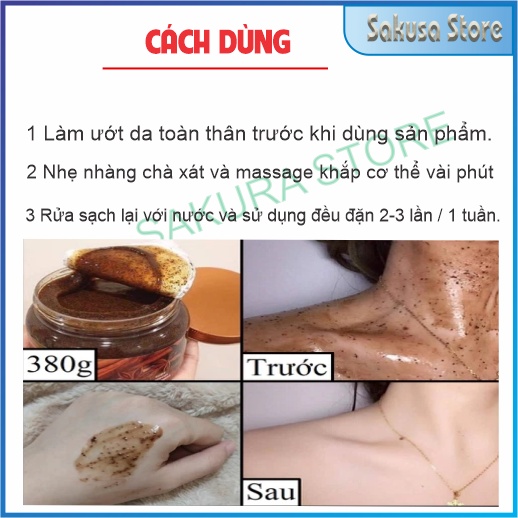 Tẩy tế bào chết body quế hồi cà phê Nga hãng Bilena mẫu mới 380g kem tẩy tế bào chết giúp dưỡng ẩm trắng sáng