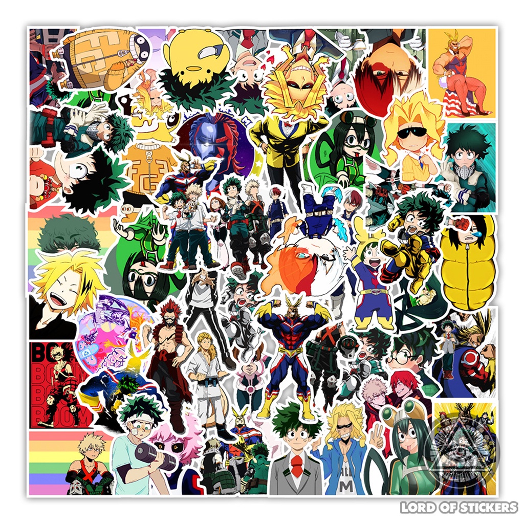 Set 50 Hình Dán My Hero Academia Sticker Học Viện Anh Hùng Anime Manga Chống Nước Trang Trí Mũ Bảo Hiểm, Laptop, Vali