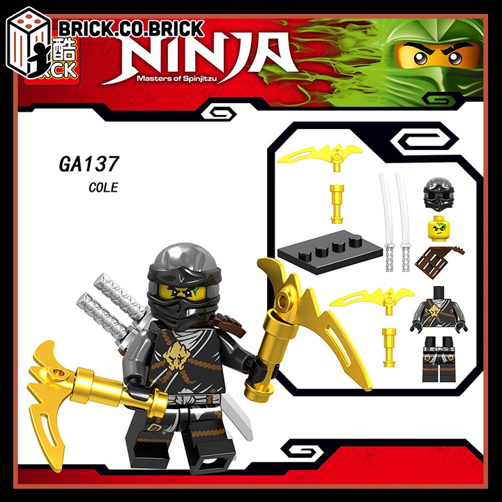 Đồ chơi Lắp ráp Minifigur Ninja phantom Hồ Ly Samurai Akita Golden Ninja Kai Zane GA137-GA142