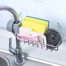 Giỏ inox để đồ gắn vòi nước bồn rửa chén