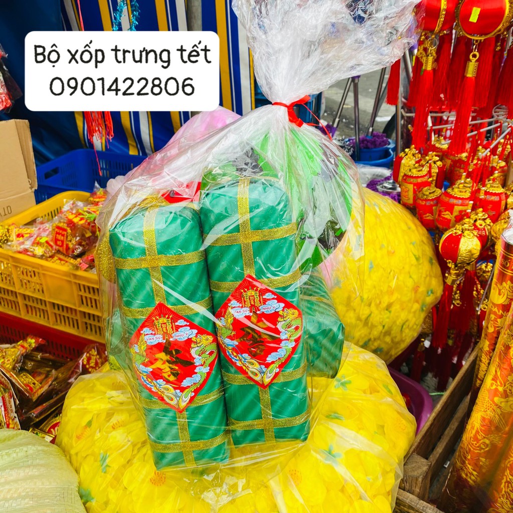 Bộ xốp 3D 6 món dưa hấu bánh chưng bánh dày thỏi vàng 2021