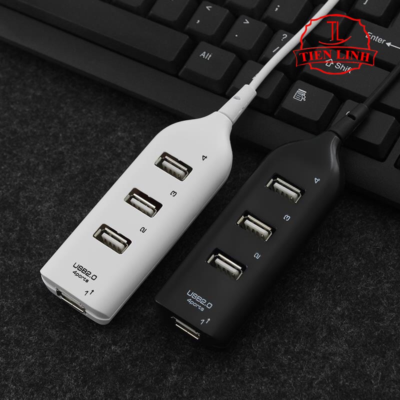 Hub USB hình ổ điện 1 ra 4 chia cổng USB thành 4 cổng (Đen)