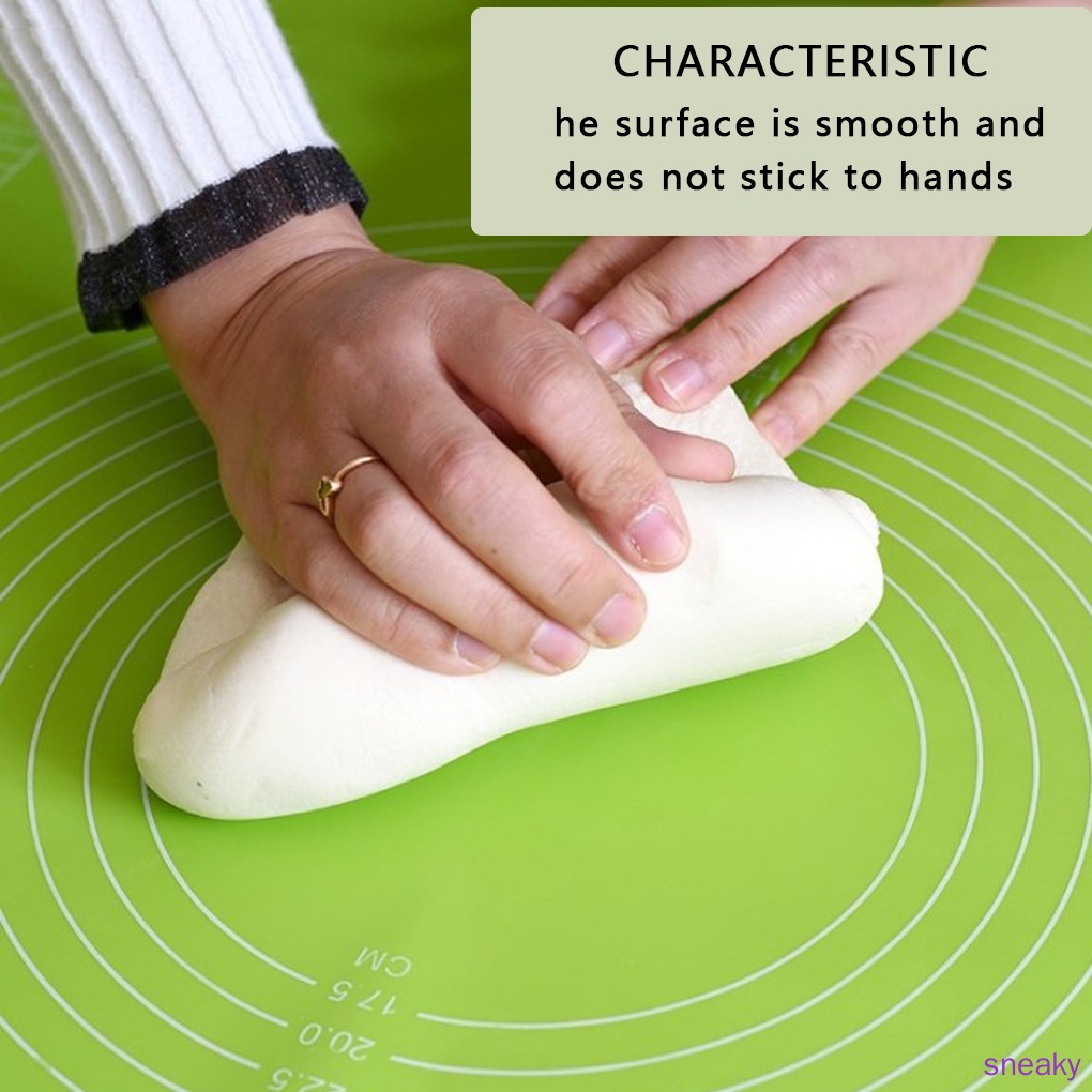 Thảm Nhào Bột Làm Bánh Bằng Silicone Chống Dính Kèm Thước Đo Tiện Dụng