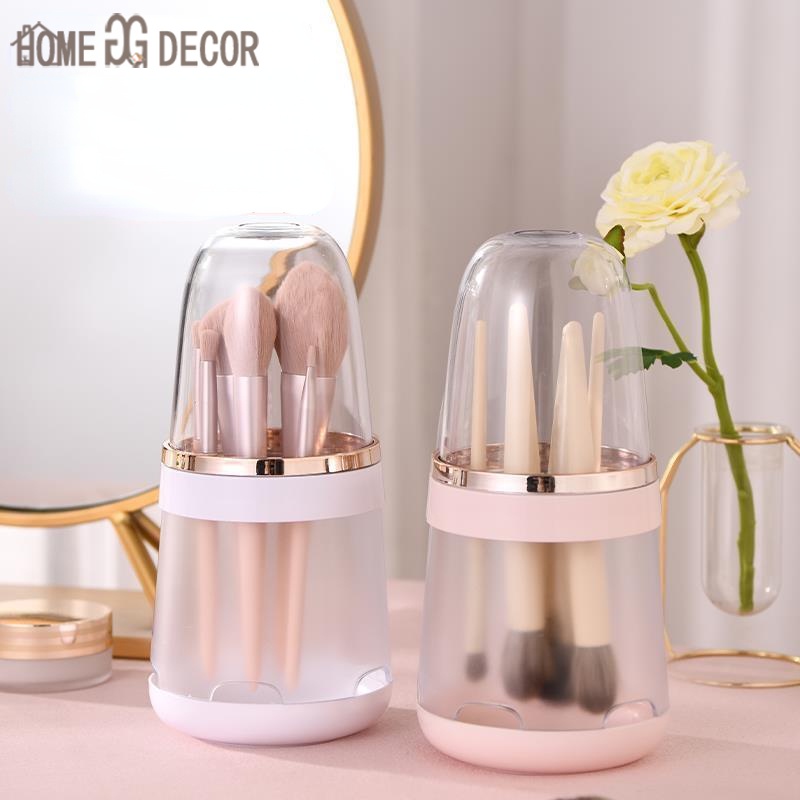 Hộp Đựng Cọ Trang Điểm Chống Bụi Sức Chứa Lớn Với Giá Đỡ Bút Chì Vẽ Lông Mày Và Kẻ Mắt