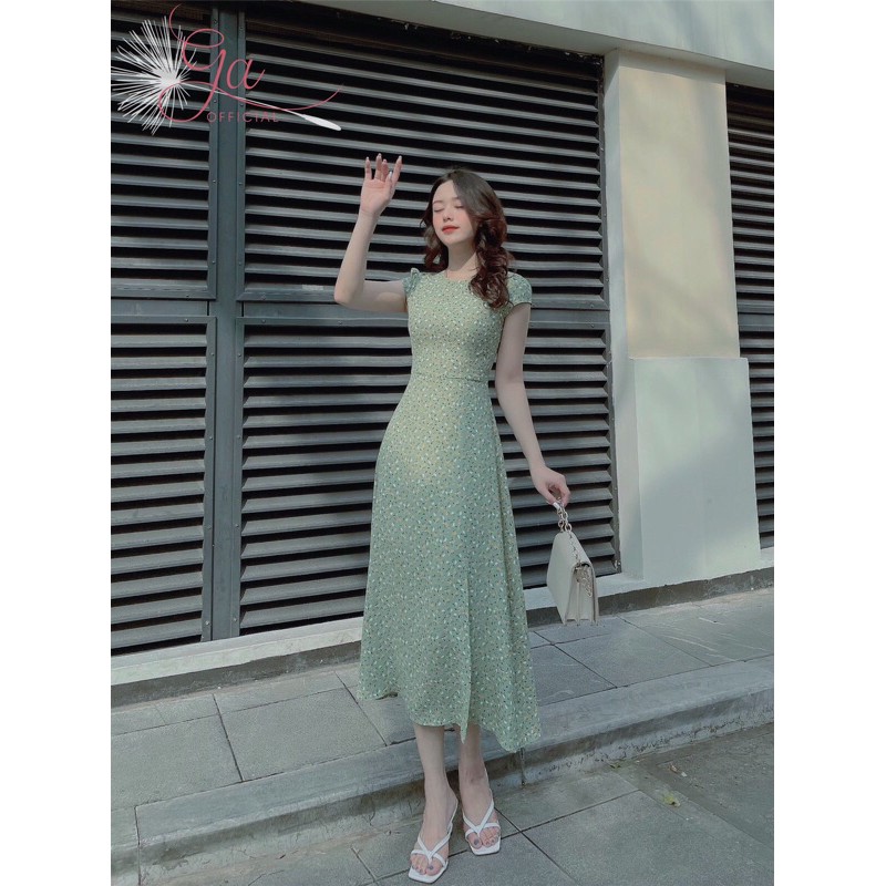 Váy hoa thiết kế cao cấp dáng dài có xẻ tà đi biển, đi chơi mùa hè Full Size | KINA 2 DRESS - G.A OFFICIAL