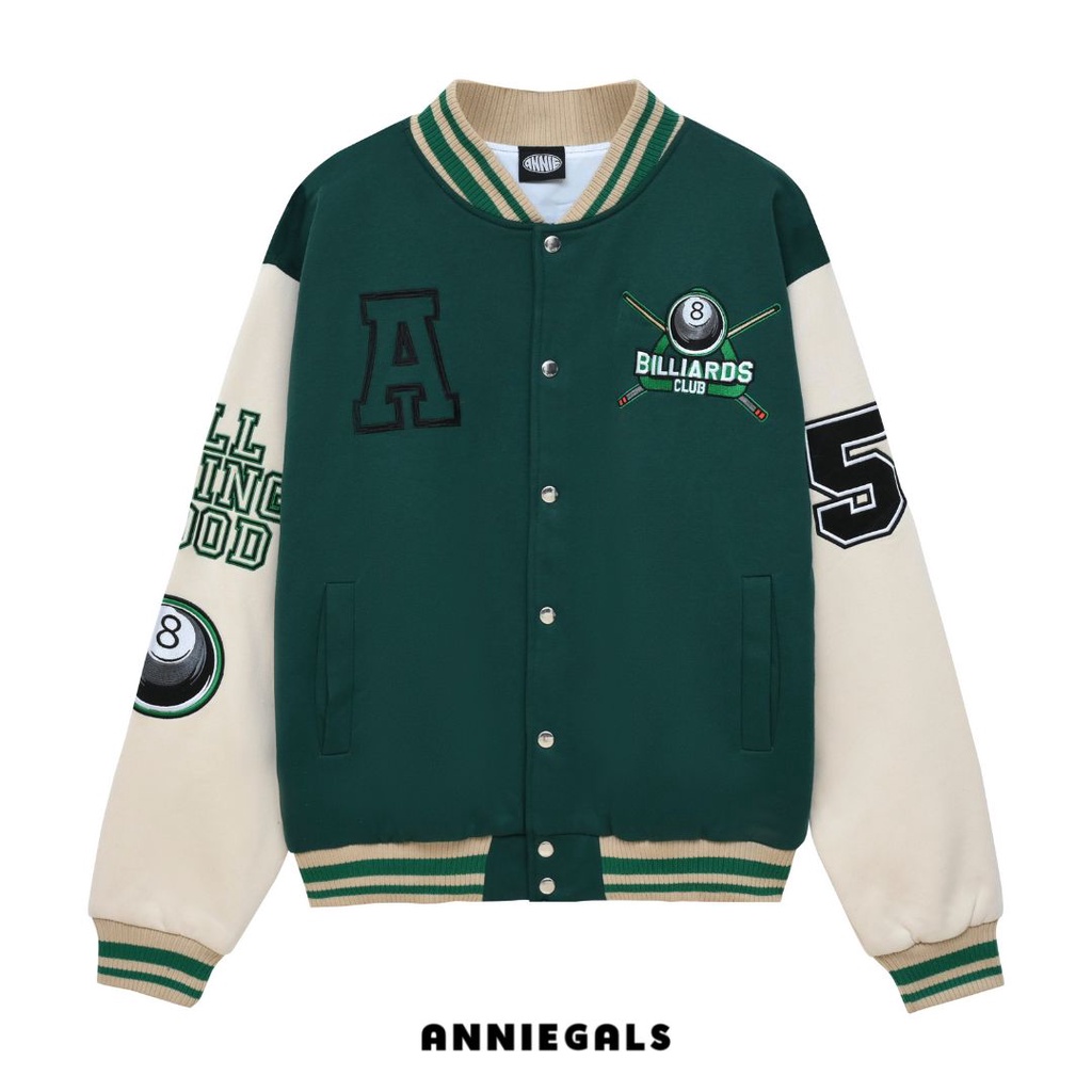 Anniegals - Áo khóac bomber bóng chày phối màu - Billards Club Vasity