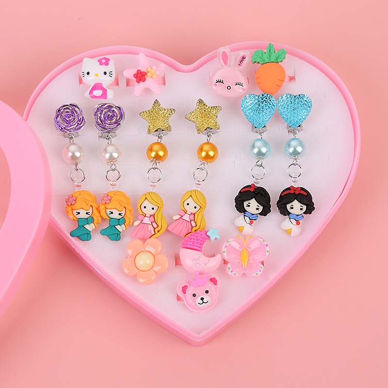 Bộ Khuyên Tai Họa Tiết Hoạt Hình Công Chúa Elsa Dễ Thương Cho Bé Gái