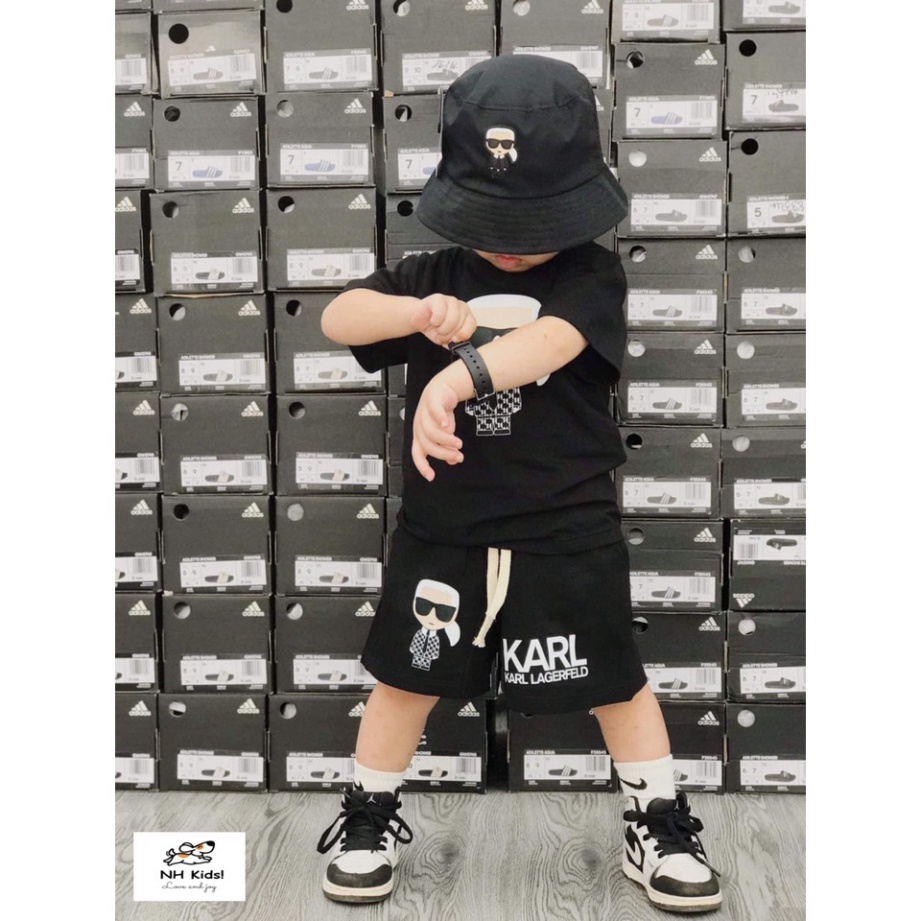 Bộ COTTON cho bé bộ thun cho bé hình KARL chất COTTON 100% (KÈM MŨ) MSP 1245