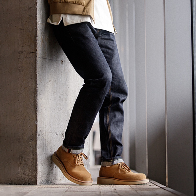 Giày da Maden cổ thấp phong cách retro Anh Quốc thời trang cho nam 2022