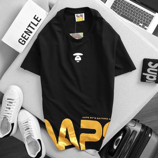 Áo thun nam tay ngắn BAPE IN TÀ ÁO màu ĐEN mềm mịn thoáng mát- Mạnh Mẽ Cá Tính