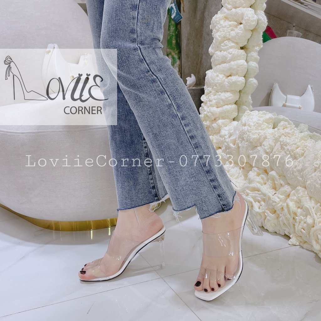 DÉP CAO GÓT LOVIIECORNER QUAI TRONG - GUỐC NỮ 9 PHÂN GÓT TRONG SUỐT THỜI TRANG D200329