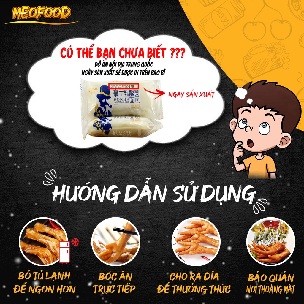 Chân gà cay tứ xuyên đỏ 32Gam đồ ăn vặt MeoFood MF03