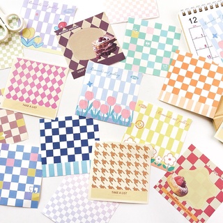 Giấy note cute/ Bộ giấy note ghi chú Gridiron pattern 100 tờ dễ thương trang trí sổ Hàn Quốc Tẻn Tẻn