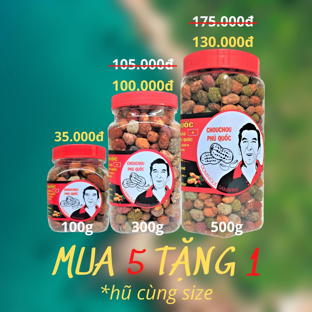 Đậu phộng 30 vị CHOUCHOU PHÚ QUỐC ÔNG TÂY - hũ 100g