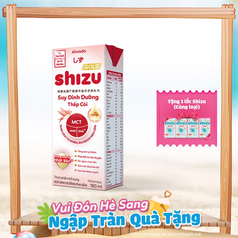 Sữa Bột Pha Sẵn Aiwado Shizu Gold Suy Dinh Dưỡng Thấp Còi Thùng 48 Hộp 110ml