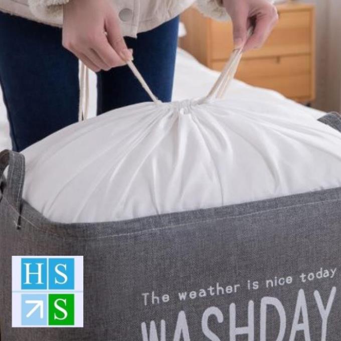 TÚI ĐỰNG CHĂN đa năng Washday vải vintage cỡ lớn đựng chăn mền drap quần áo giỏ đựng có quai xách chống ẩm chống bụi