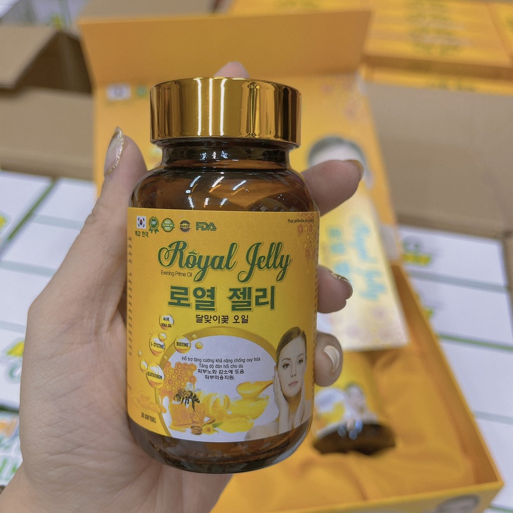 Viên Uống Đẹp Da Sữa Ong Chúa Royal Jelly Hàn Quốc Sét 2 lọ 60 viên