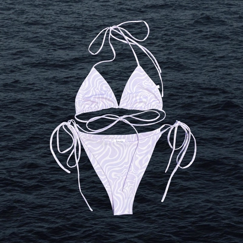 Bikini hoạ tiết Purple Groovy - Tím vằn pastel