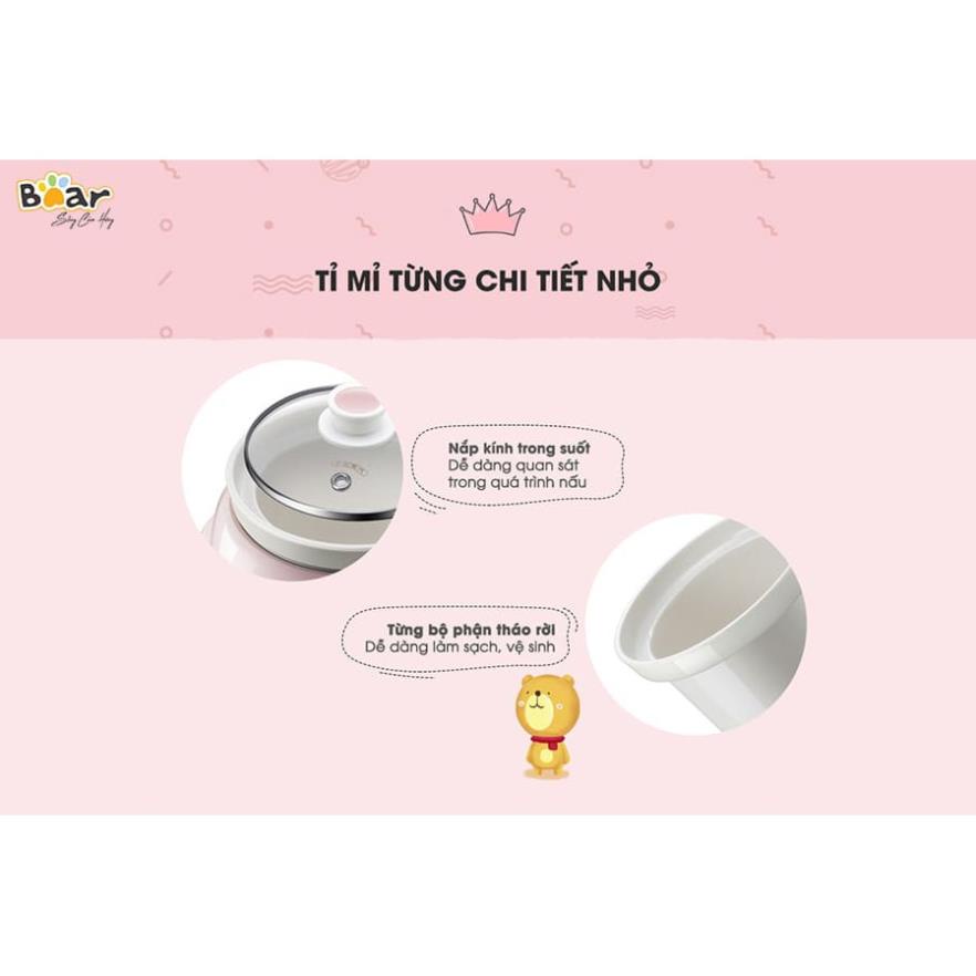 Nồi điện nấu chậm đa năng 1L Bear DDG-D10B1S thông minh chính hãng cao cấp sử dụng dễ dàng tiện lợi Tuli Store