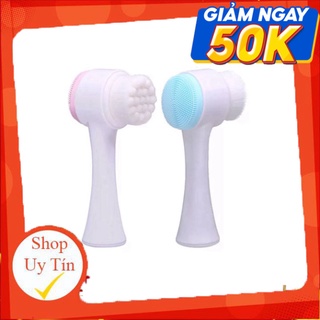 Cọ Rửa Mặt 2 Đầu massage mềm mại phong cách Hàn Quốc