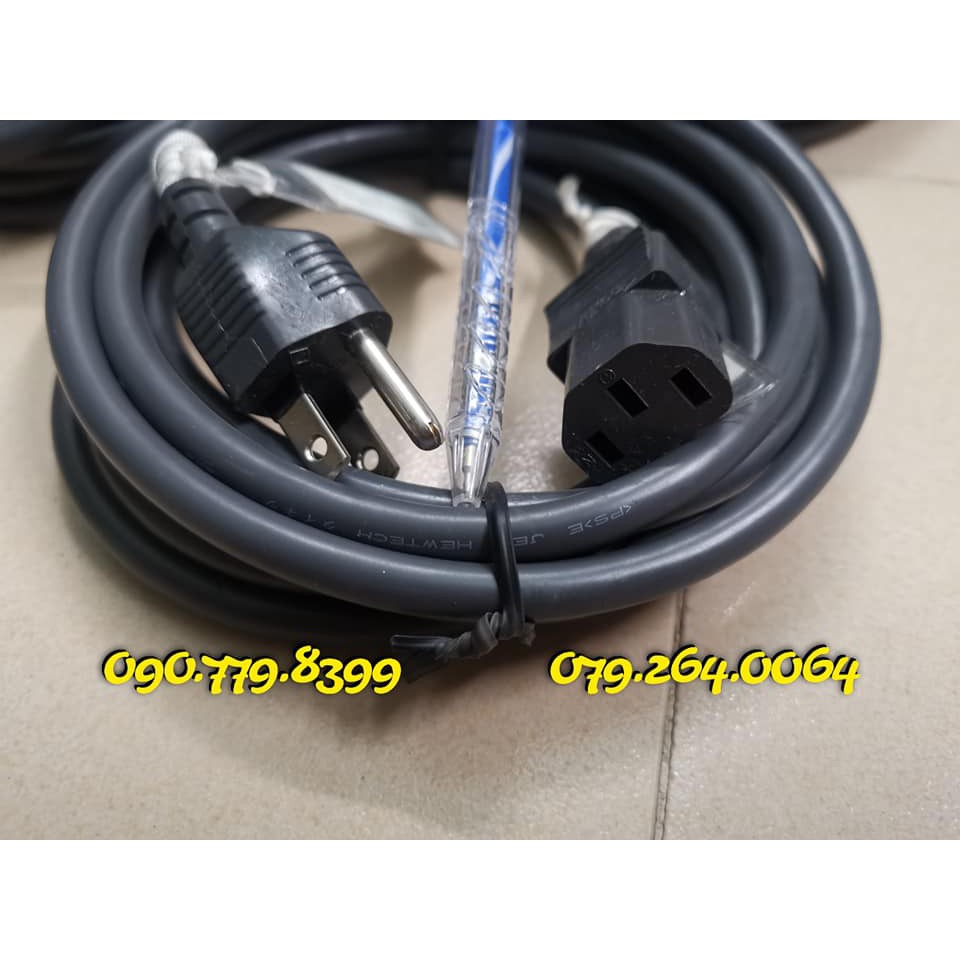 Dây nguồn 3 chấu chịu tải 7A Hew Tech nội địa Nhật chống nhiễu