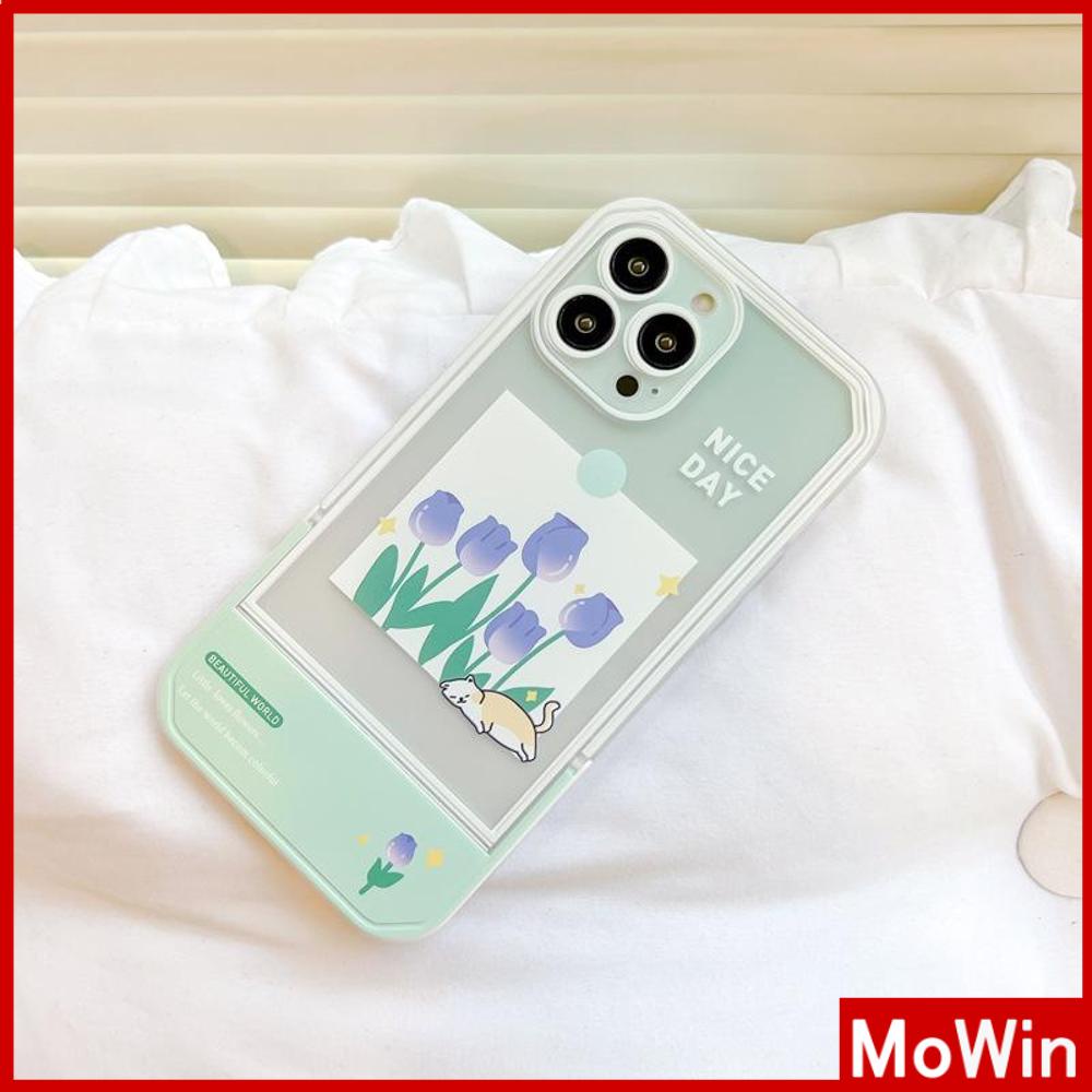 iPhone Case Acrylic Invisible Folding Stand Silicone Soft Case Airbag Shockproof Cover Camera Flower Compatible For iPhone 11 Pro Max 13 Pro Max 12 Pro Max 7Plus xr XS Max